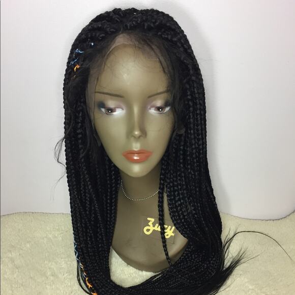 Box braid frontal wig- black